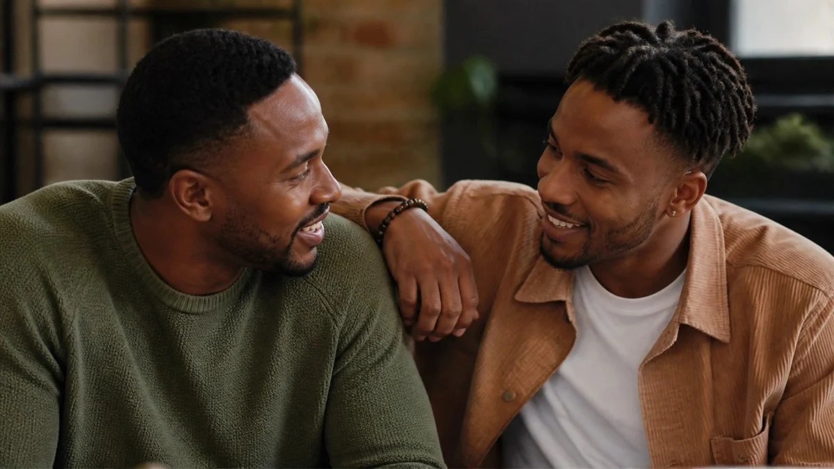 Two people sharing an encouraging moment